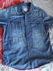 Men's denim button down shirt